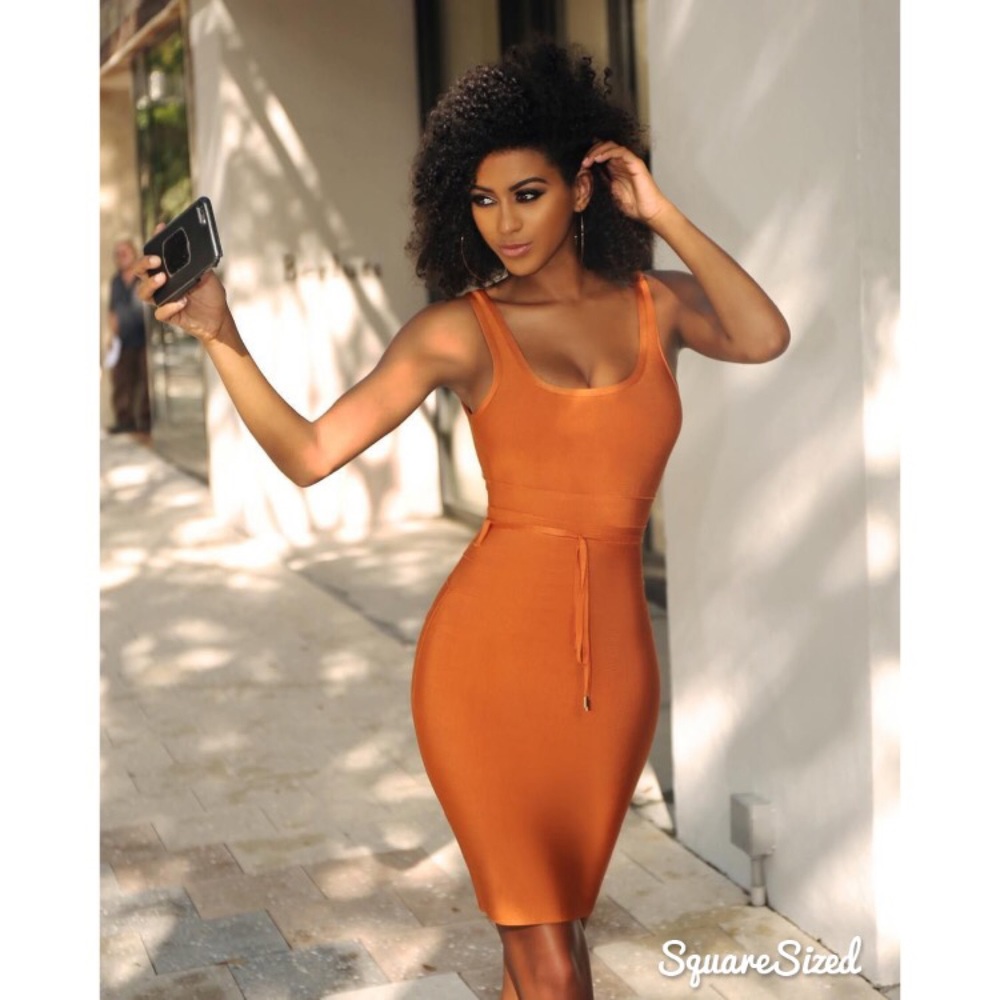 Pumpkin Spice Bandage Dress